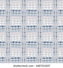 Seamless minimal geo shape pattern design. Neutral pastel color in fresh paper cut out style. Hand drawn playful texture light background. Wallpaper home decor swatch. Modern stationery all over print