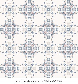 Seamless minimal geo shape pattern design. Neutral pastel color in fresh paper cut out style. Hand drawn playful texture light background. Wallpaper home decor swatch. Modern stationery all over print