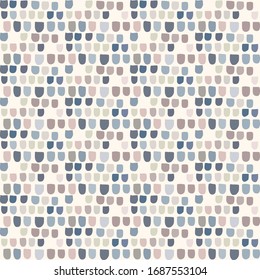 Seamless minimal geo shape pattern design. Neutral pastel color in fresh paper cut out style. Hand drawn playful texture light background. Wallpaper home decor swatch. Modern stationery all over print