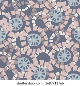 Seamless minimal geo shape pattern design. Neutral pastel color in fresh paper cut out style. Hand drawn playful texture light background. Wallpaper home decor swatch. Modern stationery all over print