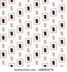 
Diseño de patrones de forma geo mínimo y sin inconvenientes. Color pastel neutro en el estilo de papel fresco cortado. Fondo claro de textura lúdica dibujado a mano. Muestra decorativa de papel pintado. Papelería moderna en todo el mundo