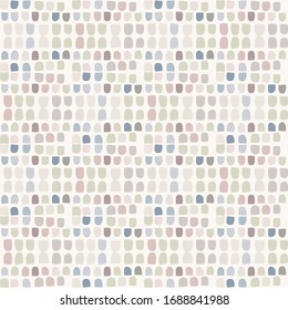 
Seamless minimal geo shape pattern design. Neutral pastel color in fresh paper cut out style. Hand drawn playful texture light background. Wallpaper home decor swatch. Modern stationery all over prin