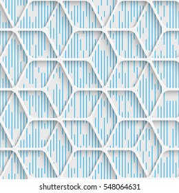 Seamless Minimal Grid Pattern. Abstract Fine Background. Futuristic Three-dimensional Wallpaper. Elegant Decorative Design