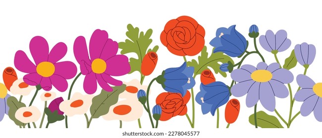 flores botánicas dibujadas a mano y vector de hojas en colección abstracta primavera y verano 