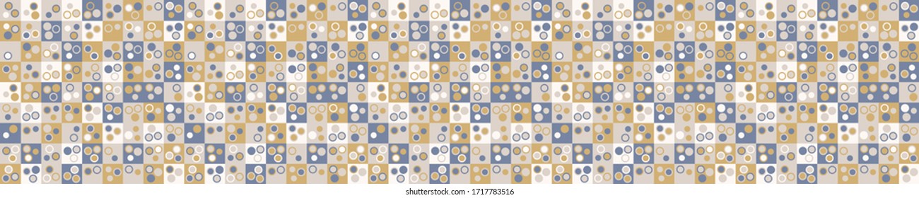 
Seamless minimal mosaic border pattern design. Neutral scandi color in fresh modern style. Hand drawn azulejos  background. 