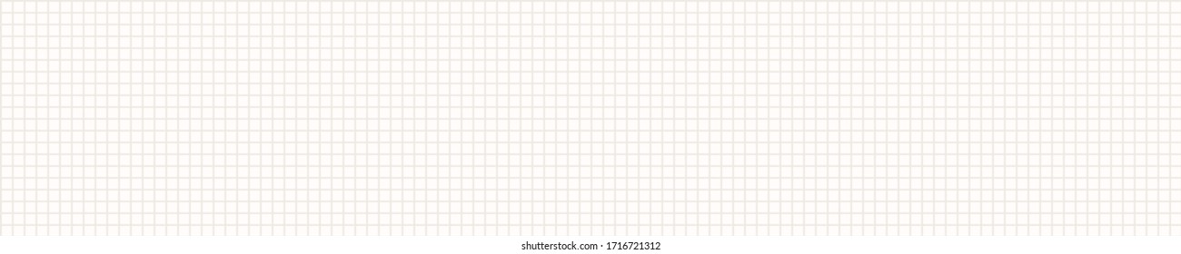 Seamless minimal thin grid pattern design. Neutral simple white ecru color.   Modern stationery washi tape edging. Vector plain check notebook ribbon trim 