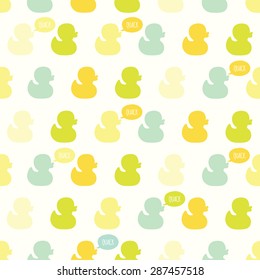 Seamless minimal vector pattern with colorful kiddish baby ducks. For cards, invitations, wedding or baby shower albums, backgrounds and scrapbooks.Seamless pattern can be used for wallpapers.