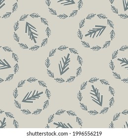 Seamless minimal winter tree holiday background. Stylized spruce duotone pattern. Scandi festive christmas motif background. Stylish simple modern yule digital gift wrap paper.