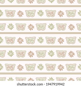 Seamless minimalist butterfly blockprint pattern background. Calm pale tonal pastel color wallpaper. Simple modern scandi unisex kid design. Organic light gender neutral baby newborn nursery.