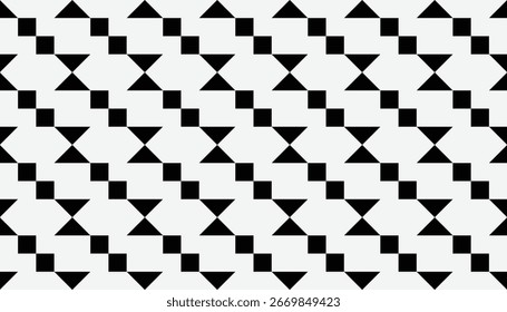 El diseño minimalista sin fisuras con un audaz motivo de reloj de arena negro sobre un fondo blanco ofrece un aspecto moderno y elegante.