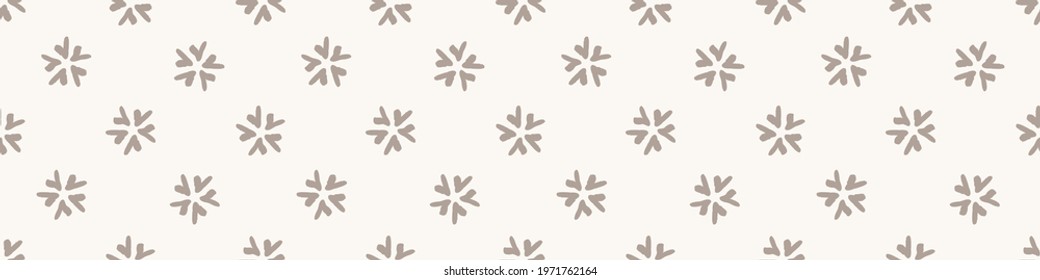 Seamless minimalist doodle border pattern. Calm earthy color edge banner. Simple modern scandi unisex baby design. Organic childish gender neutral masking tape design. Hand drawn trim