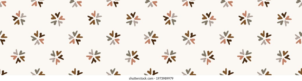 Seamless minimalist doodle border pattern. Calm earthy color edge banner. Simple modern scandi unisex baby design. Organic childish gender neutral masking tape design. Hand drawn trim