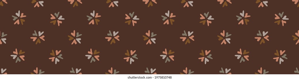 Seamless minimalist doodle border pattern. Calm earthy color edge banner. Simple modern scandi unisex baby design. Organic childish gender neutral masking tape design. Hand drawn trim
