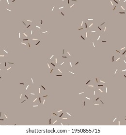 Seamless minimalist doodle confetti pattern background. Calm boho earthy tone color wallpaper. Simple modern natural unisex design. Organic childish gender neutral baby all over print. Hand drawn.