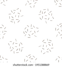 Seamless minimalist doodle confetti pattern background. Calm boho earthy tone color wallpaper. Simple modern natural unisex design. Organic childish gender neutral baby all over print. Hand drawn.