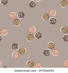 Seamless minimalist doodle dot pattern background. Calm boho earthy tone color wallpaper. Simple modern natural unisex design. Organic childish gender neutral baby all over print. Hand drawn.