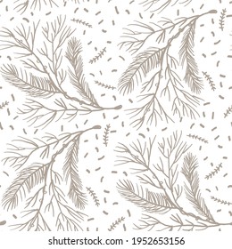 Seamless minimalist doodle floral pattern background. Calm boho earthy tone color wallpaper. Simple modern scandi unisex flower design. Organic childish gender neutral baby all over print. Hand drawn.