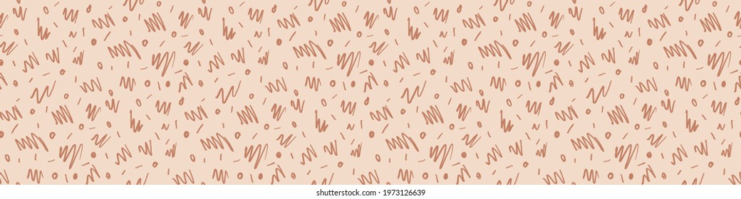 Seamless minimalist doodle flower border pattern. Calm earthy color edge banner. Simple modern scandi unisex baby design. Organic childish gender neutral masking tape design. Hand drawn floral trim.