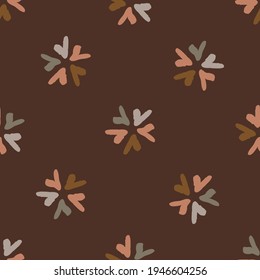 Seamless minimalist doodle shape pattern background. Calm boho earthy tone color wallpaper. Simple modern natural unisex design. Organic childish gender neutral baby all over print. Hand drawn.