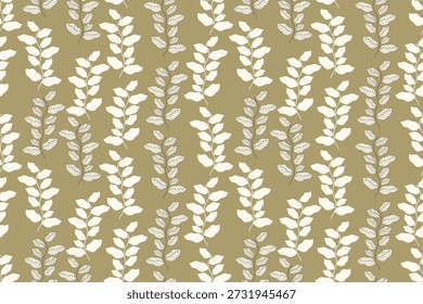 Padrão floral minimalista sem costura com elementos botânicos desenhados à mão ideal para papel de parede de moda de design têxtil e decoração de casa de fundo de alta qualidade para marca profissional