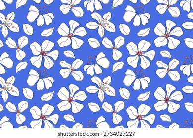 Modelo floral minimalista inconsútil con los Elementos botánicos dibujados a mano ideales para el Fondo de pantalla de la moda del diseño textil y el fondo de alta calidad de la decoración casera 