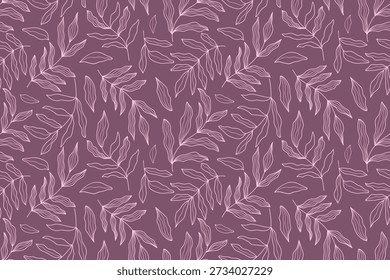 Modelo floral minimalista inconsútil con los Elementos botánicos dibujados a mano ideales para el Fondo de pantalla de la moda del diseño textil y el fondo de alta calidad de la decoración casera 