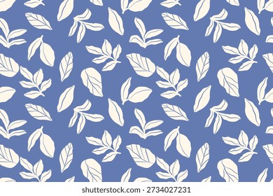 Modelo floral minimalista inconsútil con los Elementos botánicos dibujados a mano ideales para el Fondo de pantalla de la moda del diseño textil y el fondo de alta calidad de la decoración casera 