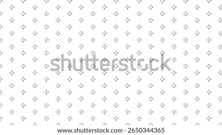 Seamless minimalist geometric ornament pattern with delicate oriental floral shapes and small diamond line elements in abstract vector style
