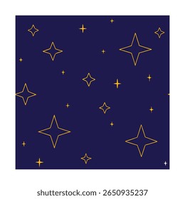 Seamless Minimalist Outlined Stars Pattern Background