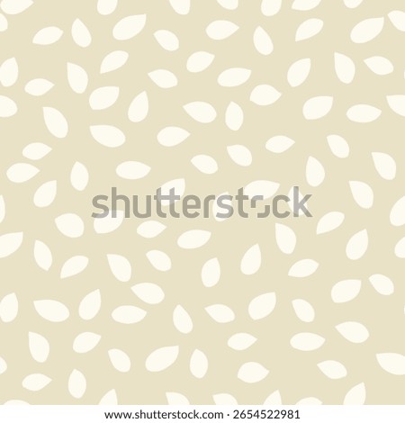 Seamless minimalist pattern with abstract   teardrop shapes scattered on a light beige background. Pastel soft elegant and simple design suitable for fabrics, wallpapers, or digital prints.