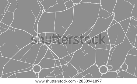 Seamless minimalist street map pattern featuring white highway lines, local roads, and roundabouts over a solid grey background.