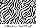 Seamless Minimalist Tiger Stripe Pattern - Black Geometric Lines