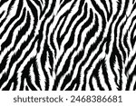 Seamless Minimalist Tiger Stripe Pattern - Black Geometric Lines