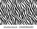 Seamless Minimalist Tiger Stripe Pattern - Black Geometric Lines