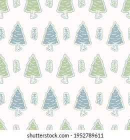 Nahtlose minimalistische Baumblöcke, Muster-Hintergrund. Tapete in hellen, pastellfarbenen Tönen. Einfache, moderne Skandinavien entführen zu Kinderdesign. Organischer leichter geschlechtsneutraler Babyaufwuchs-Druck. 
