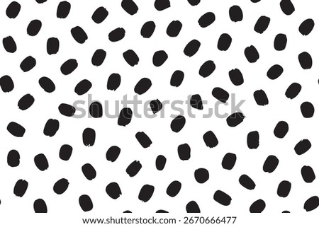 Seamless Minimalistic seamless dot pattern with black oval spots on a clean white surface.
