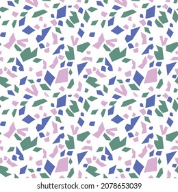 Seamless minimalistic geometric pattern with pastel triangles. Confetti ornament for surfaces, business, leaflets, textiles, packaging