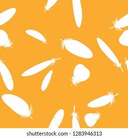 Seamless minimalistic pattern with feathers. Design elements for textiles, covers and web. Vector illustration