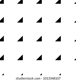 seamless minimalistic pattern with triangle, retro vintage design. Memphis group style black and white background