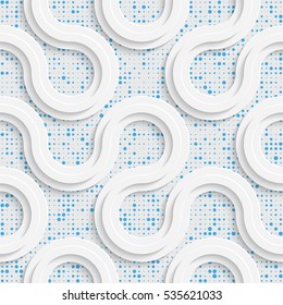 Seamless Minimalistic Wave Pattern. Abstract Fine Background. Futuristic Three-dimensional Wallpaper. Elegant Decorative Design