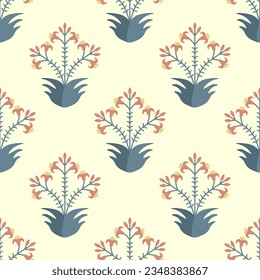 Seamless Minoan red flowers pattern