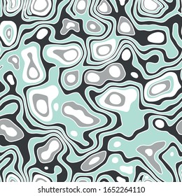 Seamless mint green and black wavy  pattern vector