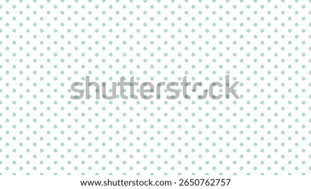 Seamless mint green polka dot pattern on white background. Cute and minimal vector for fabric, kids wallpaper, gift wrap, scrapbooking, or nursery decoration.