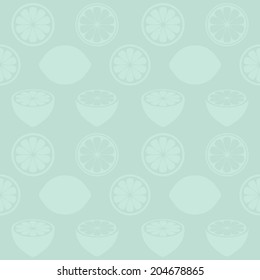 Seamless mint pattern with various lemon symbols