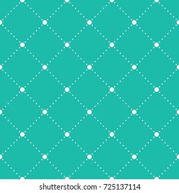 Seamless mint and white abstract geometric complex polka dot pattern vector