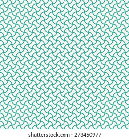 Seamless mint and white arc based geometric pattern vector