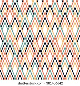 Seamless mint and white art deco square chevrons pattern vector