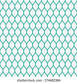 Seamless mint and white overlapping woven pattern vector