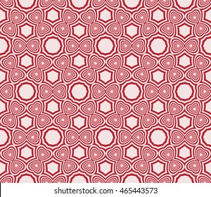 Seamless mirror illustration with the form of repetitive geometric patterns. for interior design, printing, textile industry. pink color