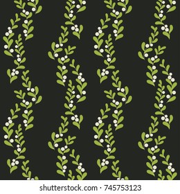 Seamless mistletoe pattern. Christmas pattern.